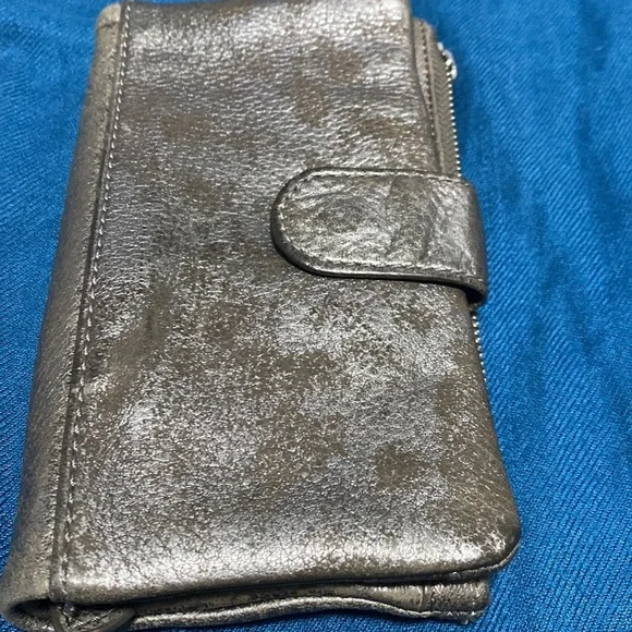 Fossil leather wallet silver distressed - Picture 5 of 5